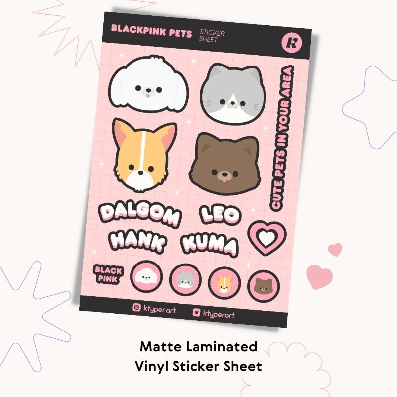 Blackpink Pets Matte Laminated Vinyl Sticker, Blink Collectible ...