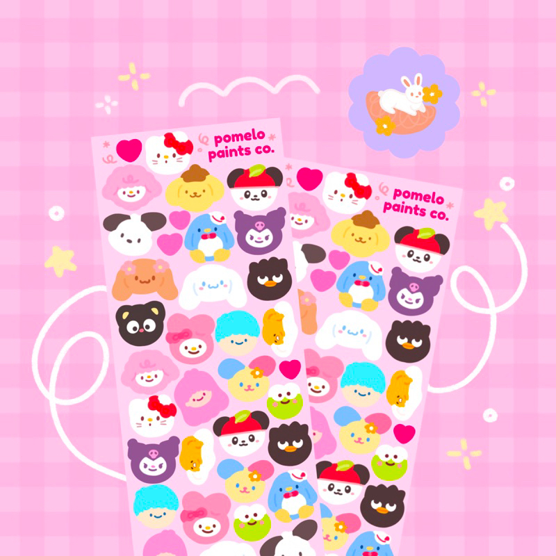 sanriocore ☻ Waterproof Vinyl Deco Journal Sticker Sheet pomelo