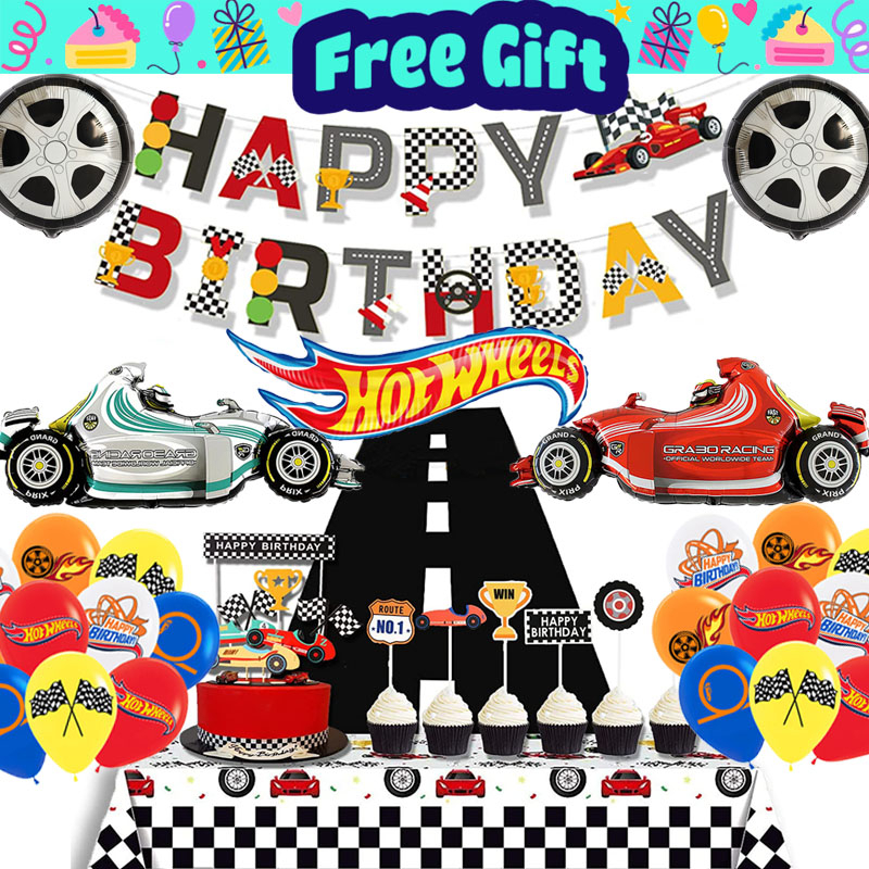 Hot Wheels Theme Balloons Party Decorations Racing Boy Birthday