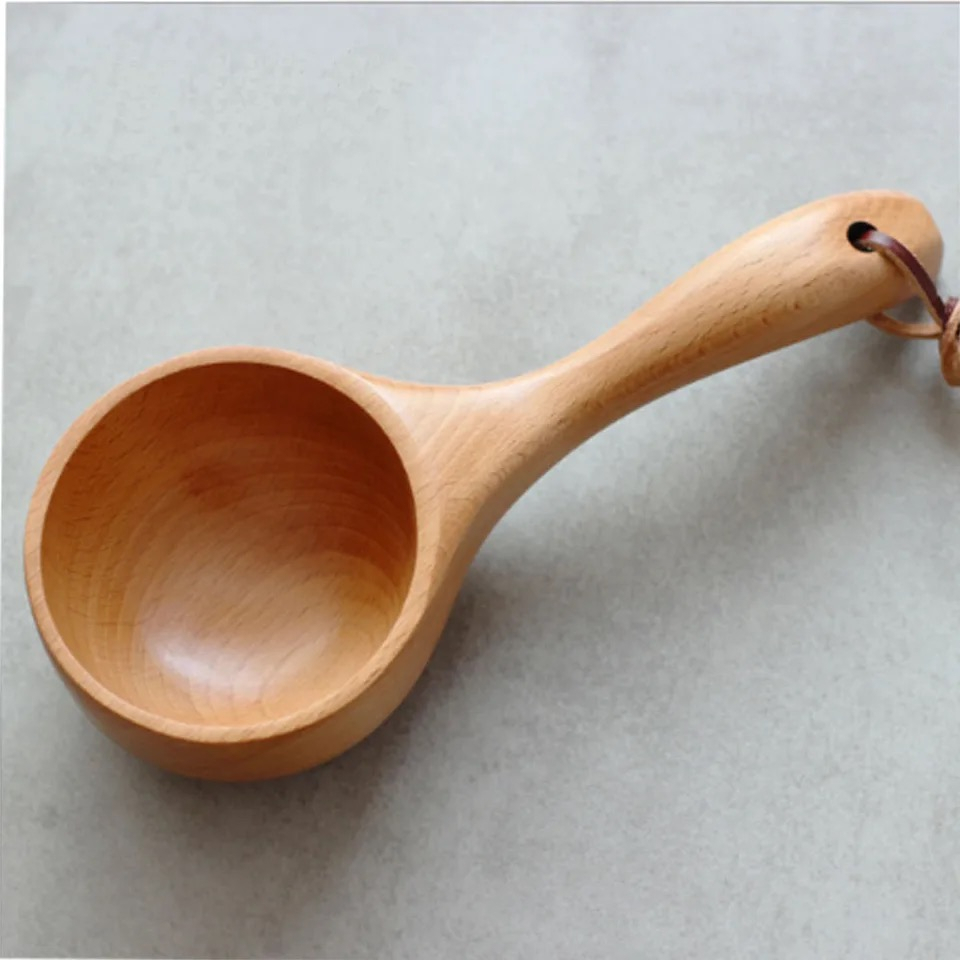 Japanese-style Solid Wood Scoop Short Handle Rice Scoop Kitchen Wooden ...