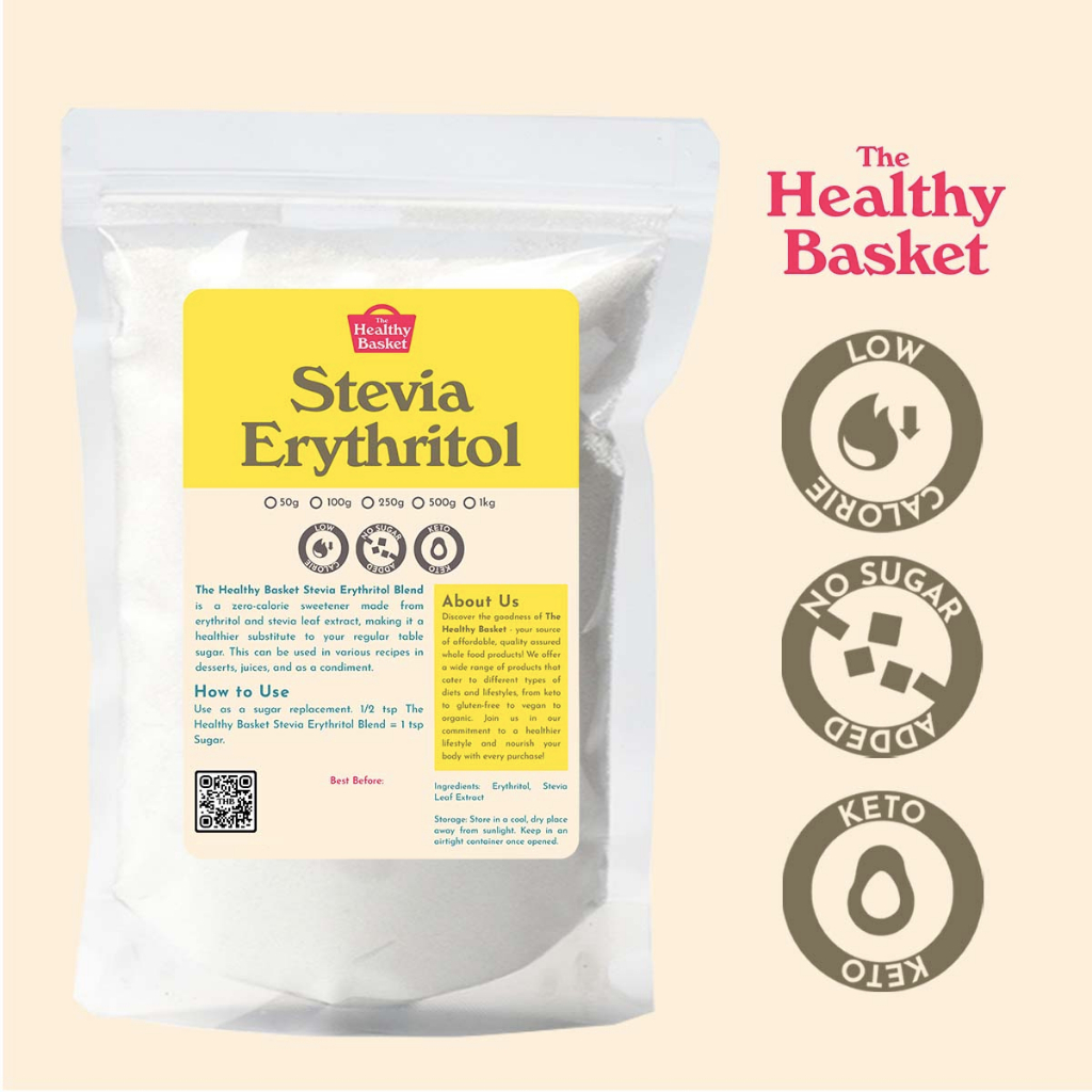Healthy Basket Stevia Erythritol Blend Granules Sweetener (50g, 100g