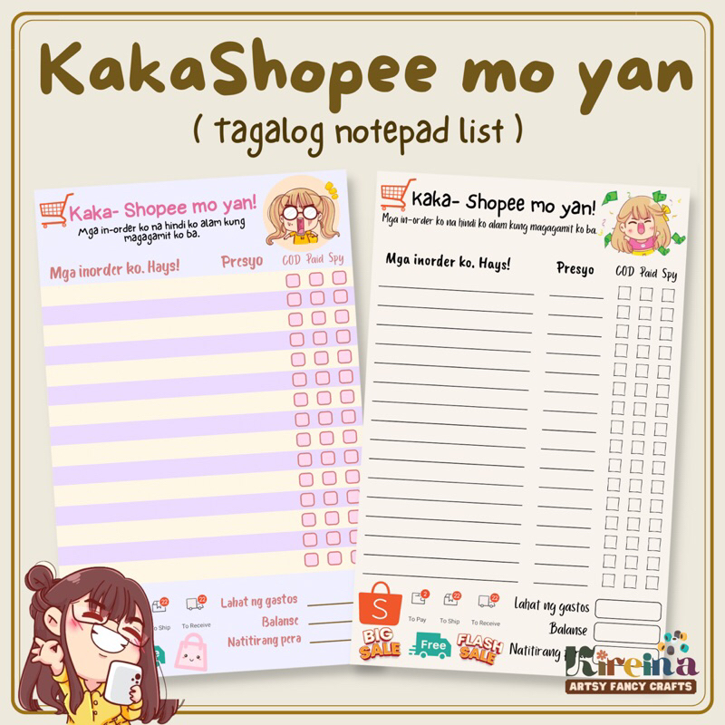 Shopee List Pad A5 List notepad online shopping list witty notepad list