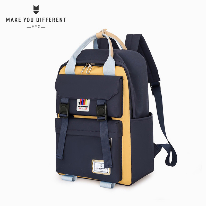 MYD doughnut style nylon school backpack korean large capacity laptop