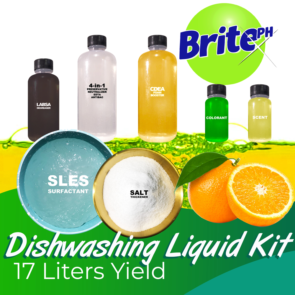 BritePH Dishwashing Kit DIY (Orange Flavor) Regular, Bula Booster