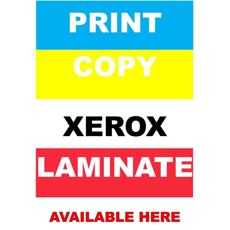 Print, Xerox,Copy, LaminateLaminated, Signage Shopee Philippines