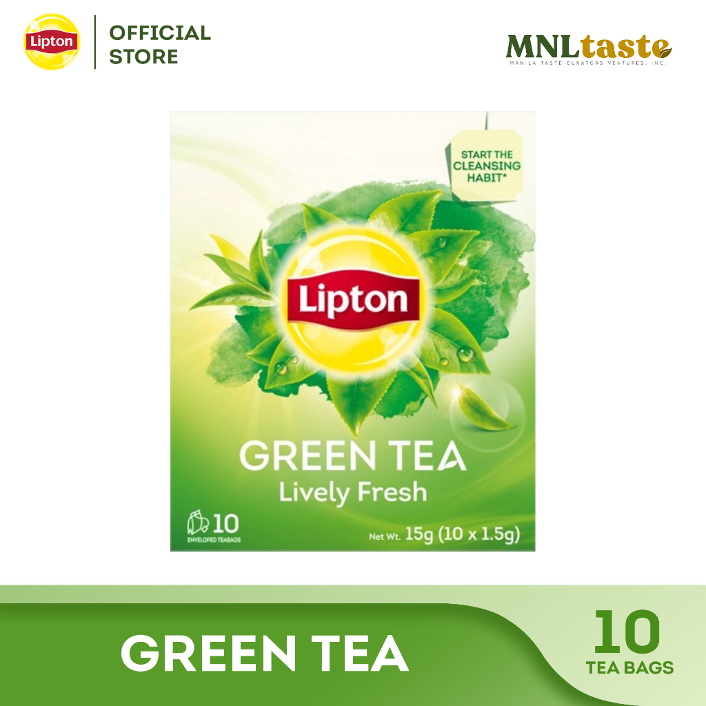 Lipton Fresh Green Tea 10 Enveloped Tea Bags Shopee Philippines