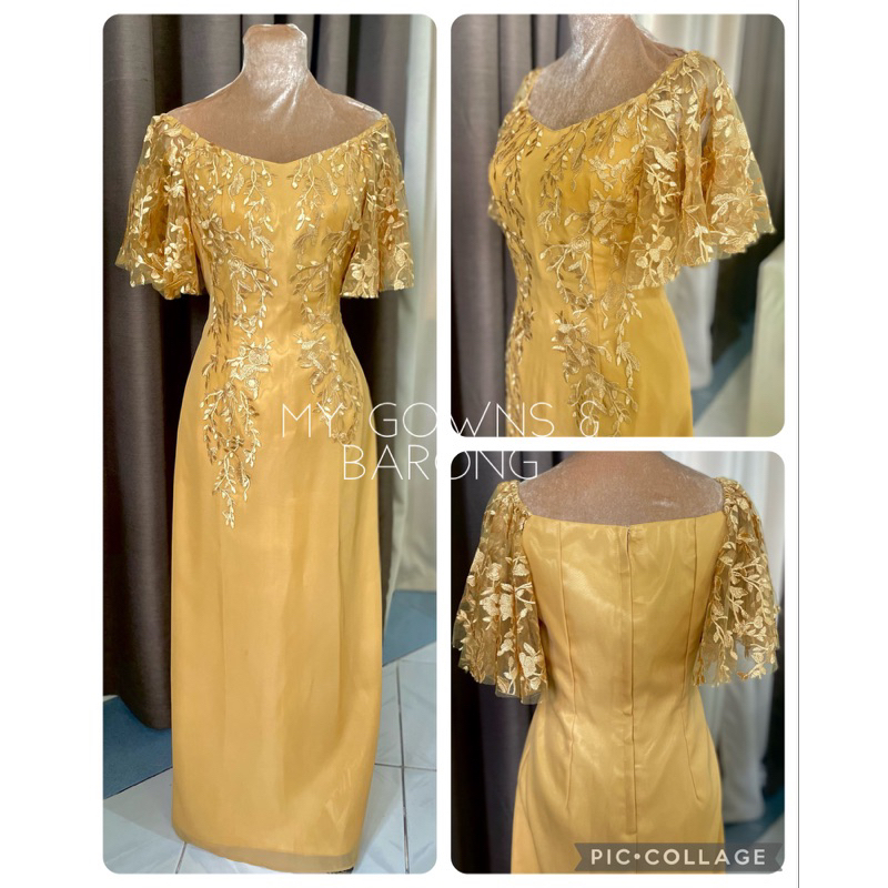 MATTE GOLD PRINCIPAL SPONSOR / MOTHER / NINANG GOWN | Shopee Philippines