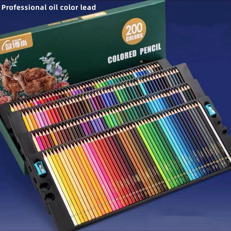 OBOS Professional Oil Color Pencil Set 48/72/120/150/200 Sketch Artist ...