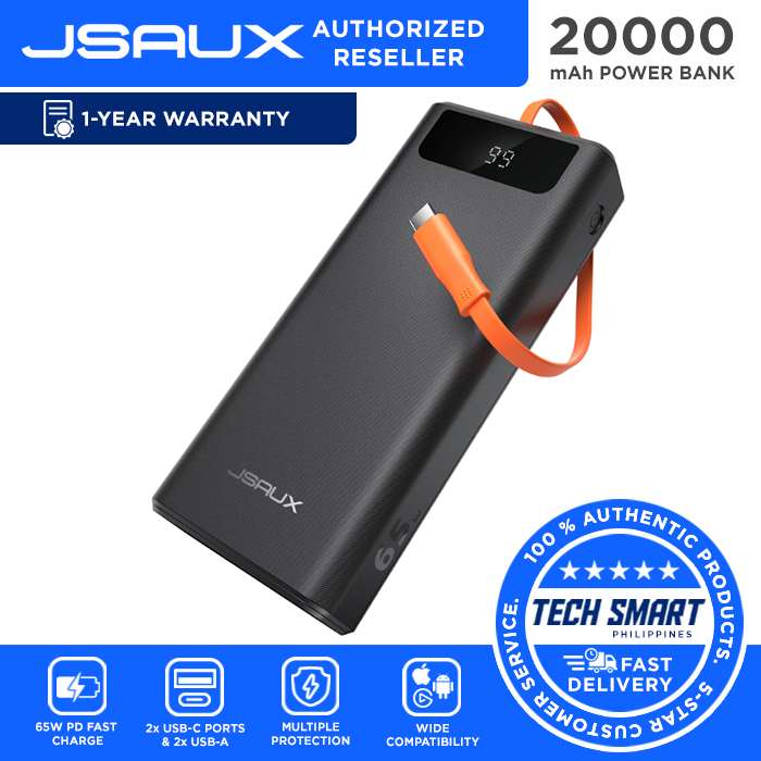 JSAUX 20000mAh PD 65W Portable Charger Power Bank PB6501 Shopee