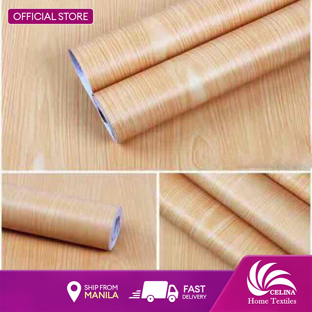 Celina 10Mx45CM PVC Self Adhesive Wood Design Wallpaper Home Decoration Sticker Shopee Philippines