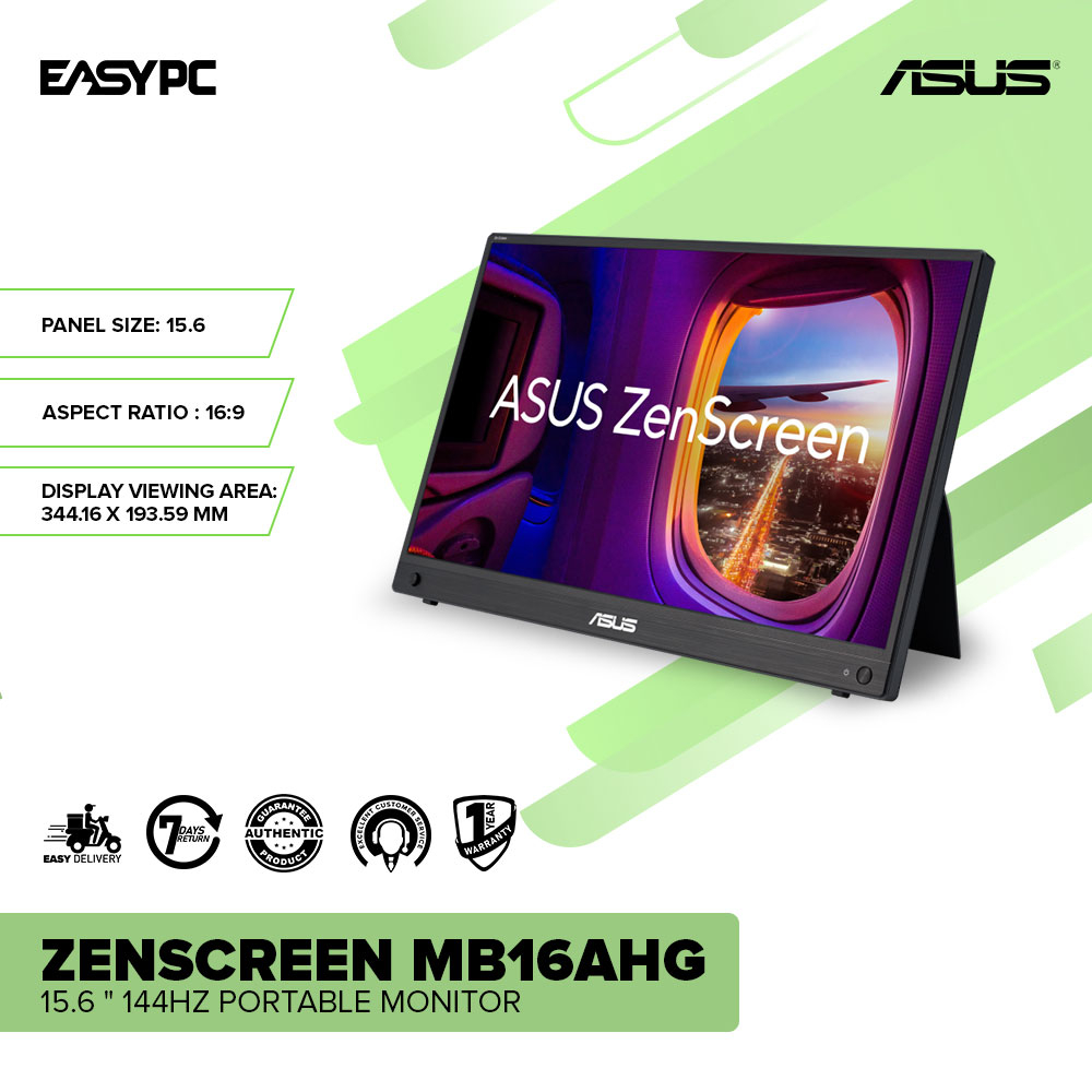 EasyPC| ASUS ZenScreen MB16AHG 15.6 Inch Portable Monitor|144Hz| IPS ...