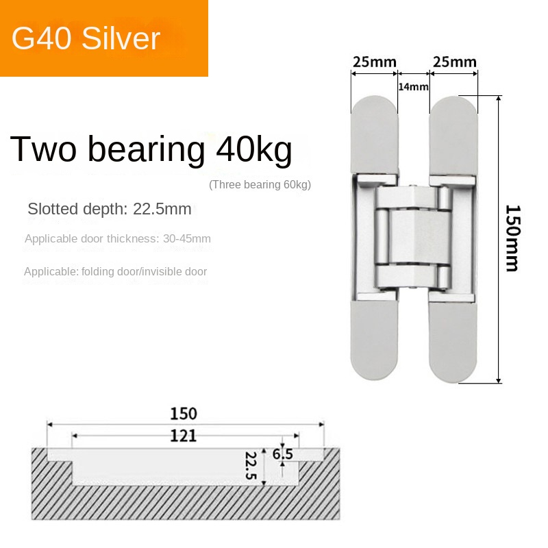 PCF* Hidden Door Hinges Invisible Hinges Concealed Hinges Zinc Alloy