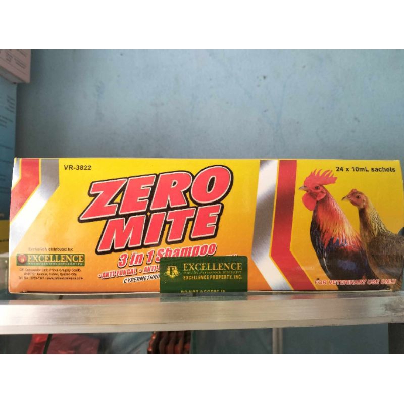 Zero Mite Shampoo for Gamefowl sold (1 box/24 sachets) Shopee Philippines