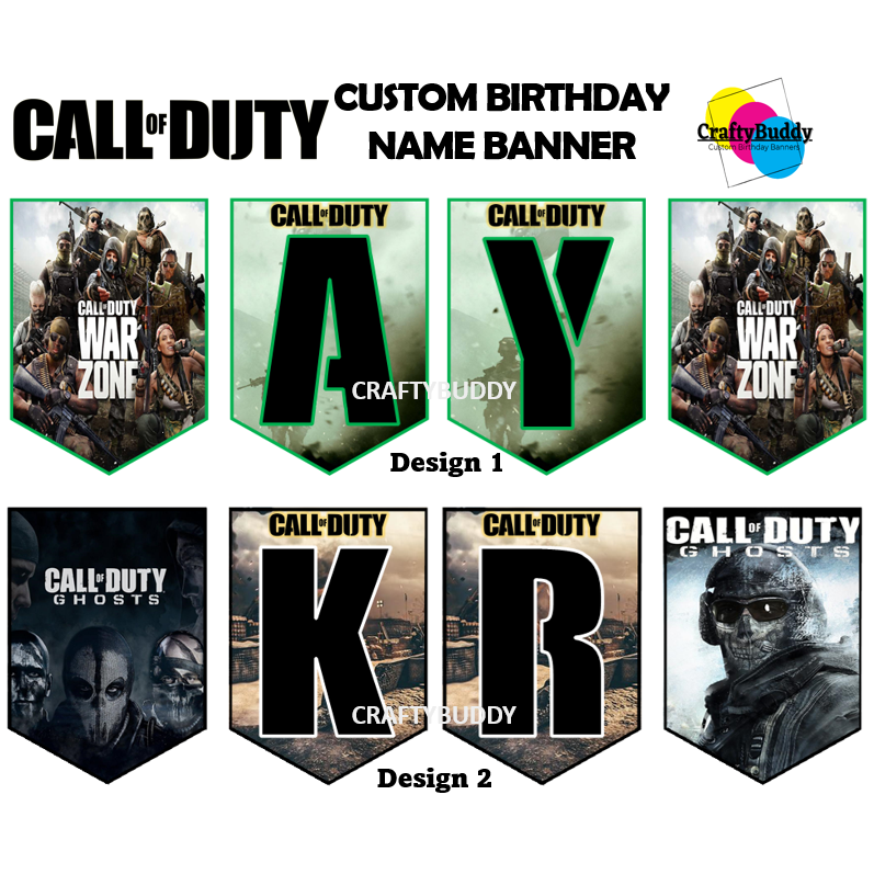 CALL OF DUTY custom birthday name banner (SOLD PER FLAG/PIECE) | Shopee ...