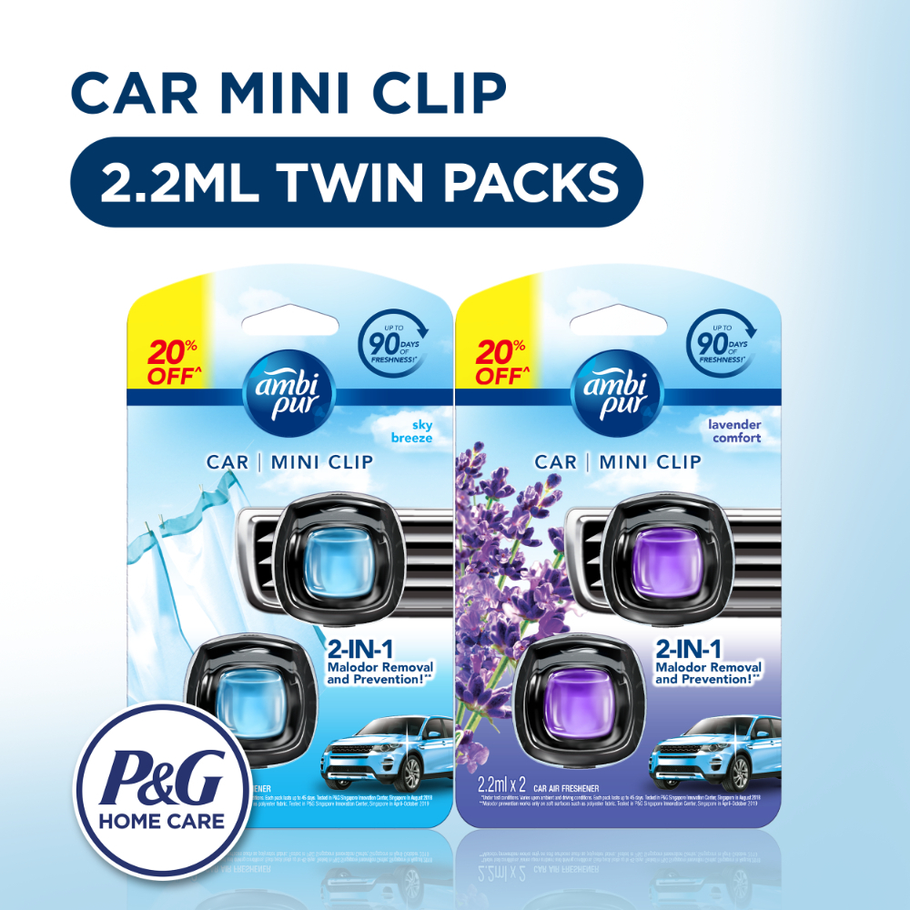Ambi Pur Car Freshener Sky Breeze Lavender Comfort Value Pack 2.2ml Car