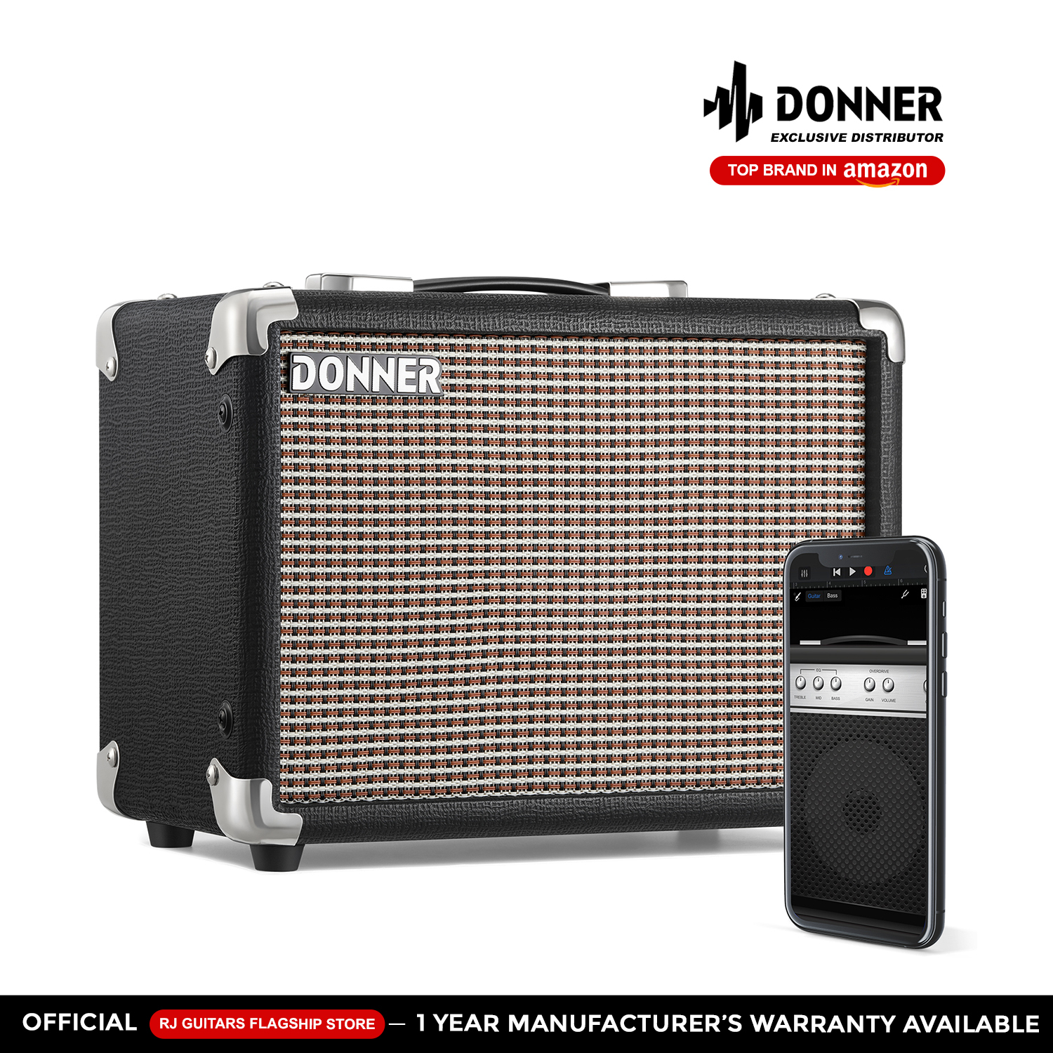 Donner M-10 10W Guitar Amplifier, Electric, Bass and Acoustic Guitar ...