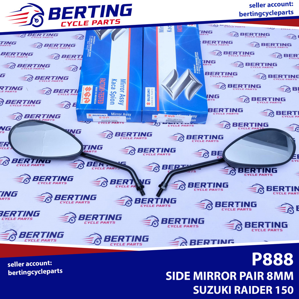 SGP SIDE MIRROR 8mm and 10mm Suzuki Raider 150 Black Genuine 28F30