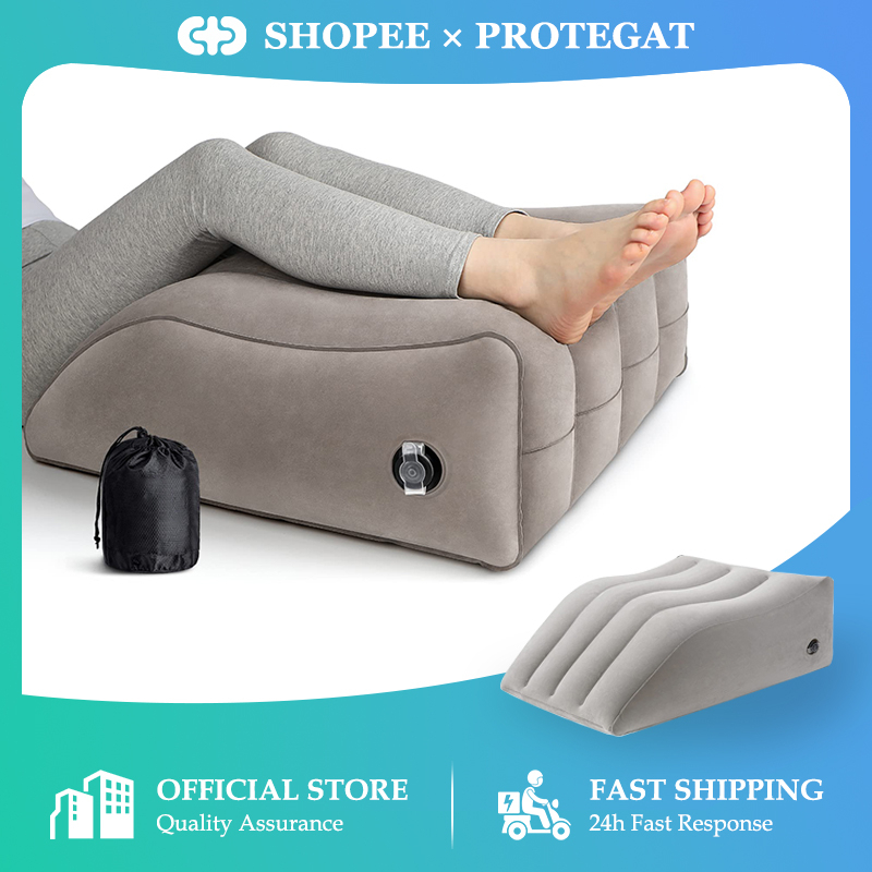 PROTEGAT Inflatable Leg Elevation Pillow Foot Support Cushion Portable ...