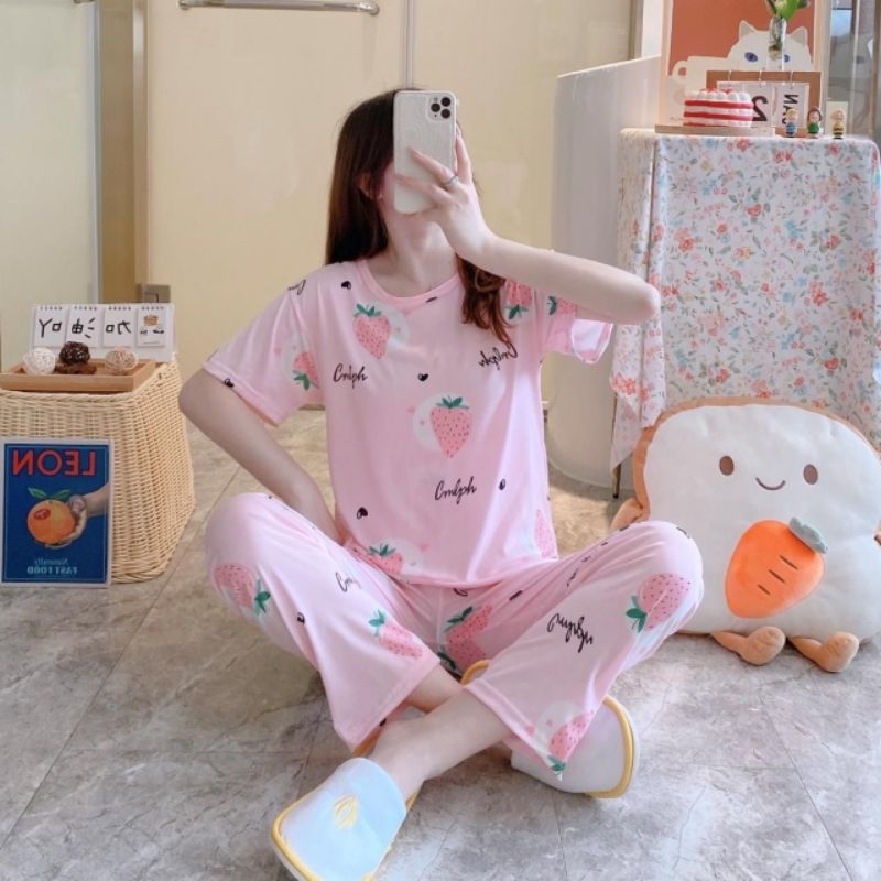 Women Pajama Sets Cartoon Print Sleepwear Kawaii Korean Style