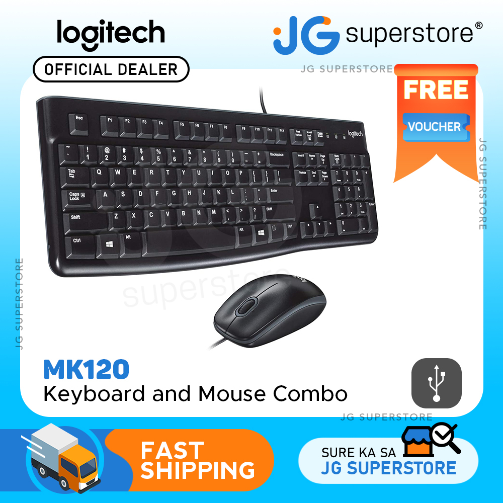 Logitech MK120 Keyboard and Mouse Combo with FullSized Keys Optical
