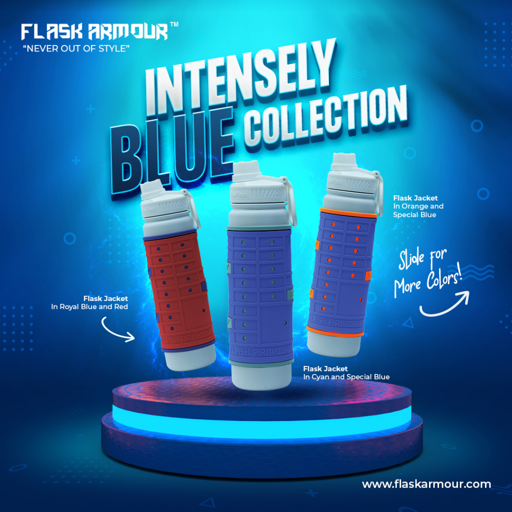 Flask Armour Jacket in Intensely Blue Edition for AquaFlask, Hydro
