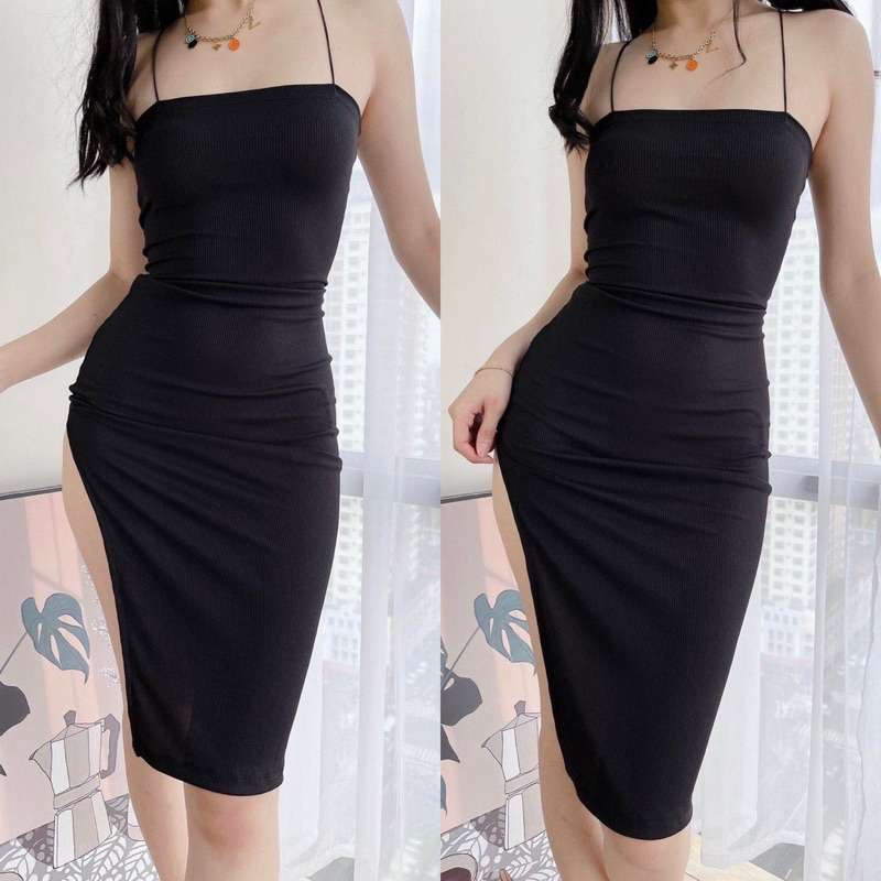 KILY.PH Romana Sexy Knitted Slit String Dress 9A0041 | Shopee Philippines