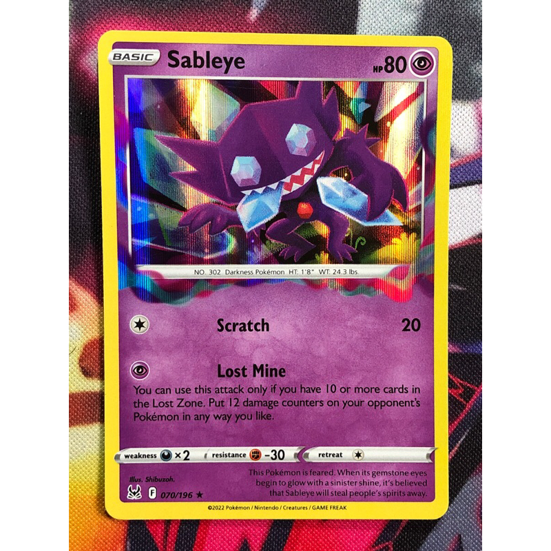 Sableye Holo Reverse Holographic Lost Origin Pokemon Card TCG Cards Rev ...