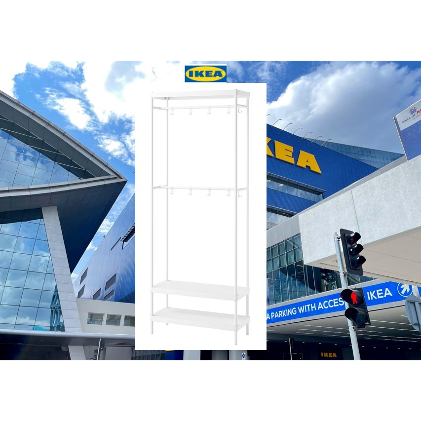 IKEA Authentic MACKAPAR Coat rack with shoe storage unit, white