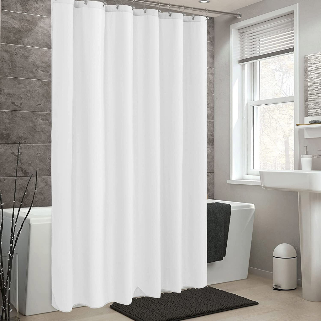 Mildew Resistant White Shower Curtain Waterproof Privacy Bathroom