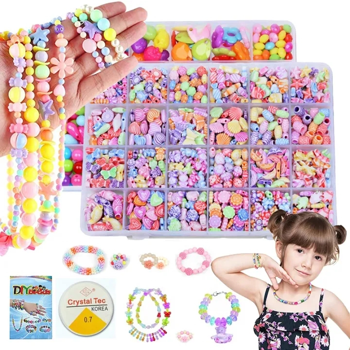 Babyhug DIY Pastel Beads Jewellery Making Kit - Multicolour main image 1