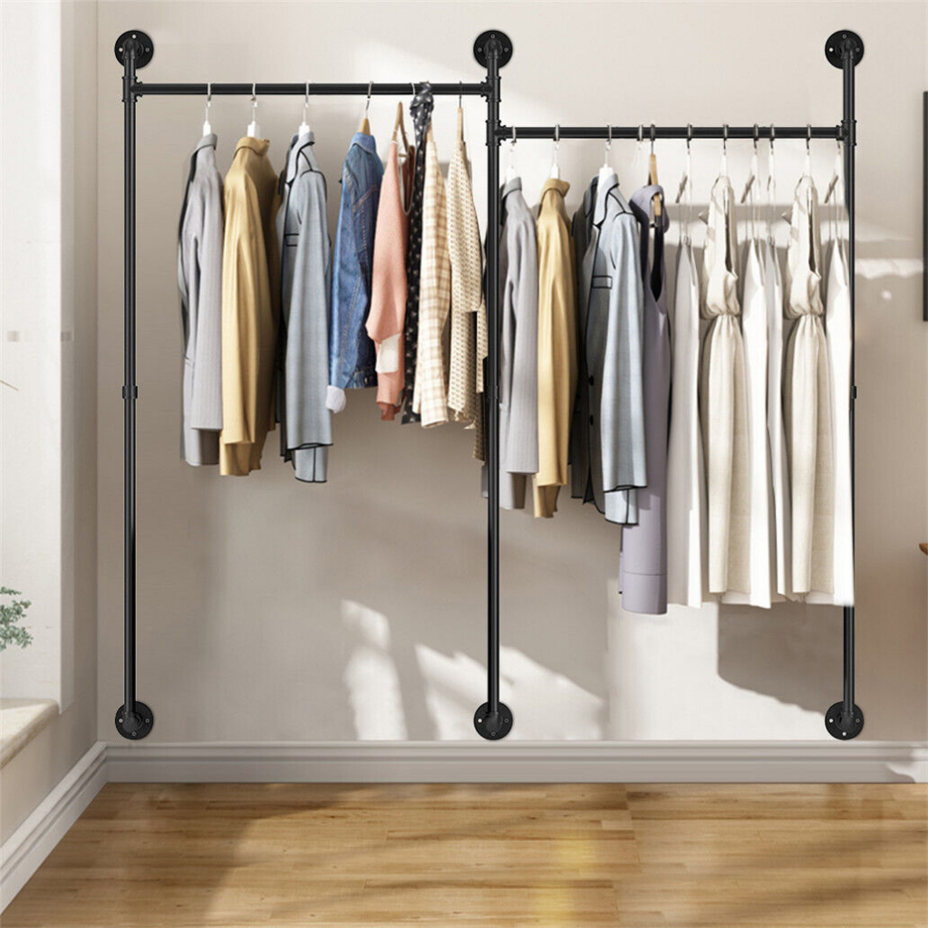 Industrial Clothes Rack Detachable Bedroom Multipurpose Space Saving ...