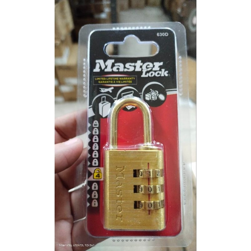 Master Lock Combination Padlock resettable 3 digits 620d 20mm 630D 30mm ...