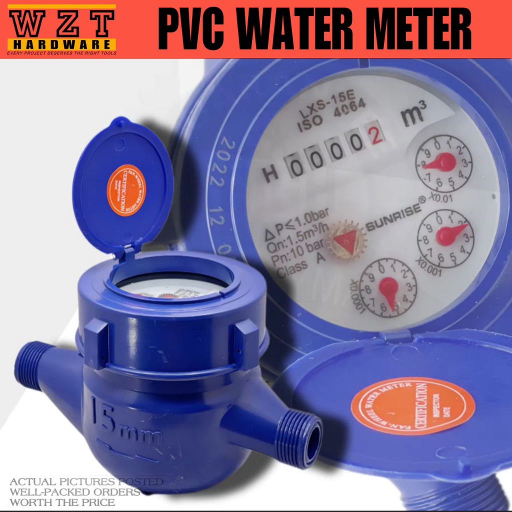 HIGH QUALITY SUNRISE PVC PLASTIC WATER METER HIGH QUALITY | Shopee ...
