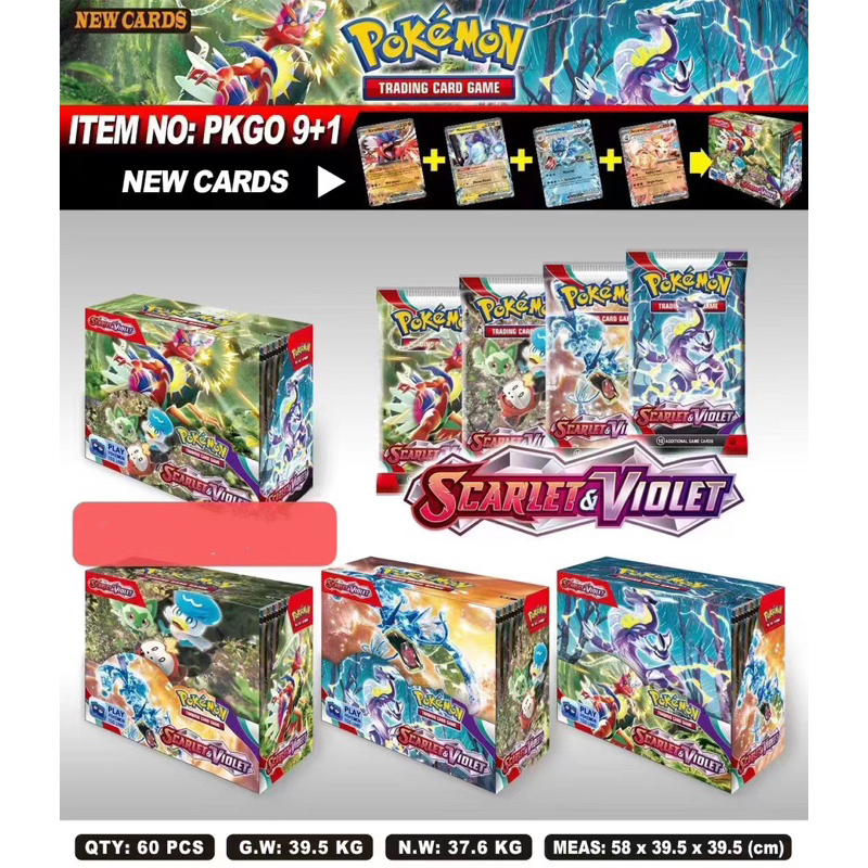 NEW 360Pcs Pokemon Card（9+1 ）36 Bags Sealed Booster Box Trading Card