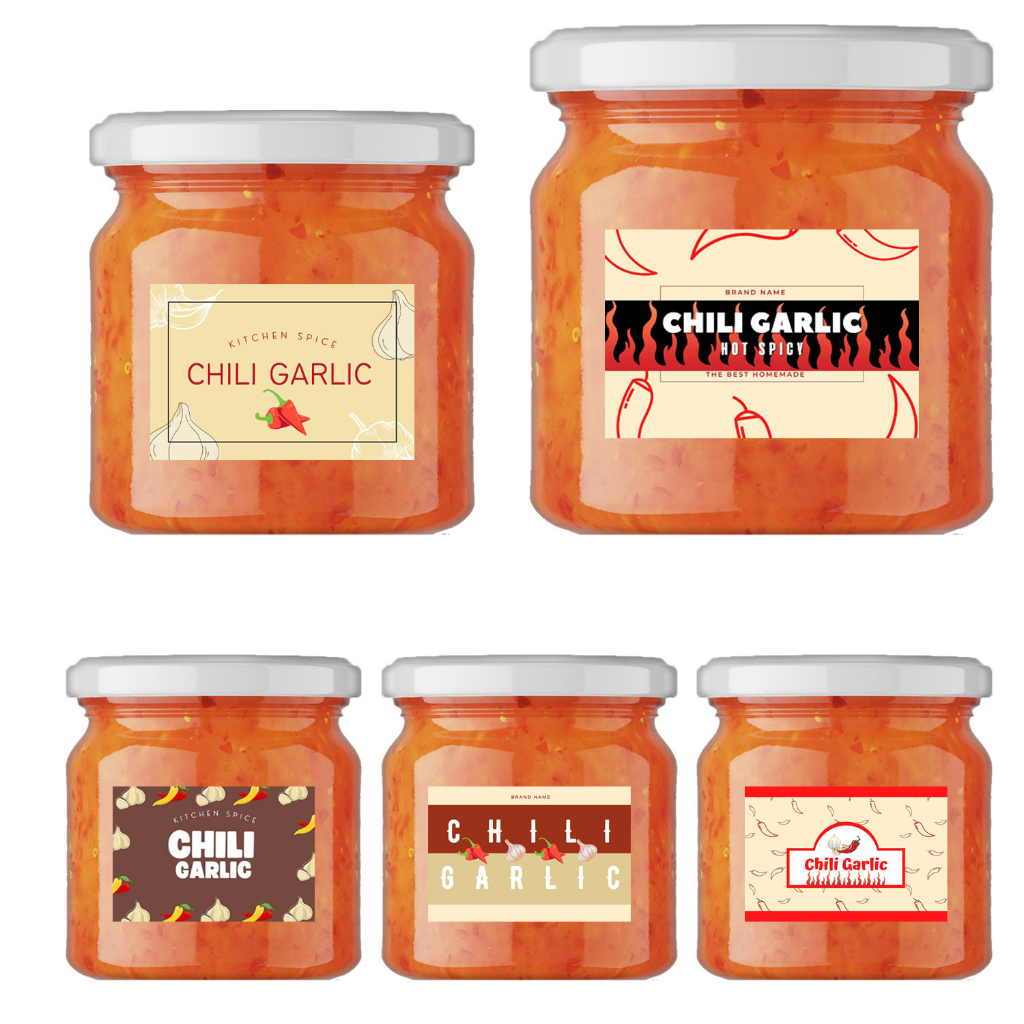 Customized CHILI GARLIC Stickers label | Shopee Philippines