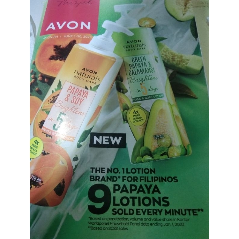 AVON BROCHURE JUNE 2023 and AVON OLD BROCHURE ISSUED 2021 SHOP & EARN