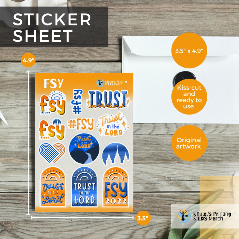 FSY 2022 Journal Sticker Sheet Cute Kiss-cut sticker sheet LDS Stickers ...