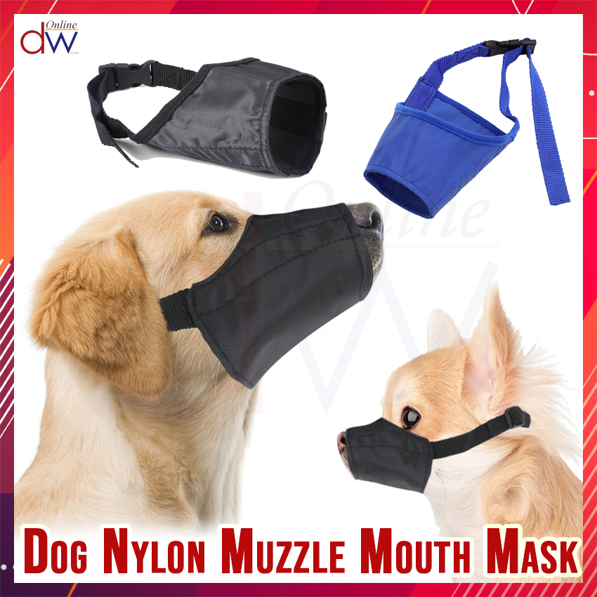 Anti Bark Bite Chew Dog Muzzles Adjustable Nylon Dog Mouth Muzzle Pet ...