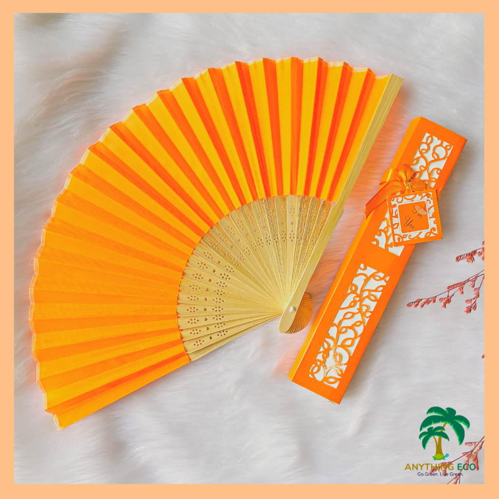 (FREE BOX) Personalized Custom Silk Fans / Folding Hand Fan / Wedding