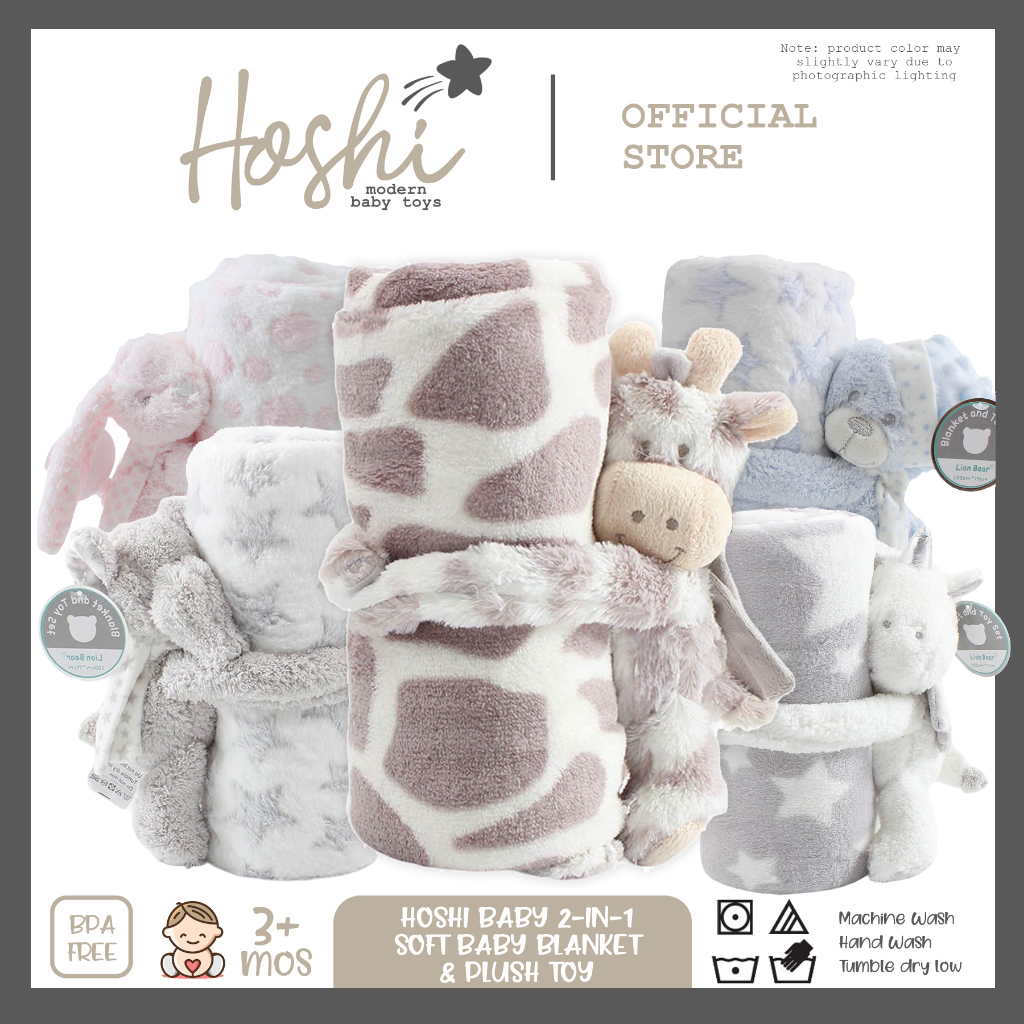 Hoshi Baby 2-in-1 Super Soft Fleece Baby Blanket and Detachable