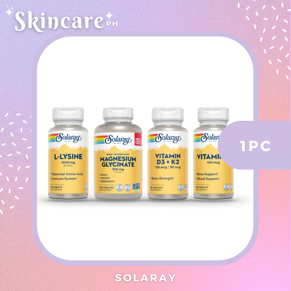 Solaray LLysine 1000 mg Magnesium Glycinate 350mg Vitamin D3 + K2