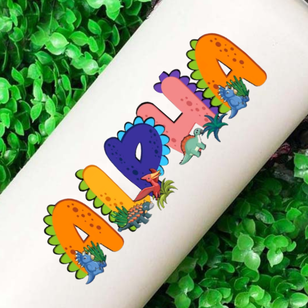 Personalized Dinosaur Waterproof Vinyl Name Sticker Decal for tumbler