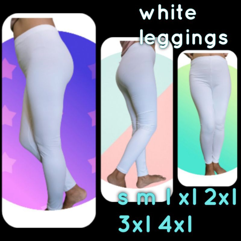 Leggings Plain White for women(Thick Fabric) | Shopee Philippines