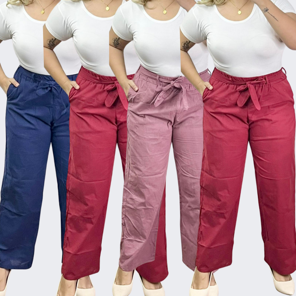 S-2xl Women Straight Wide Leg Pants Plus Size Oversize Plain
