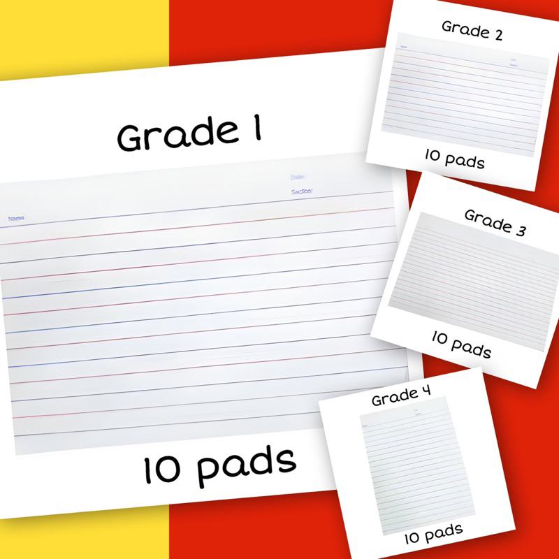 Writing Pad Grade 1, 2, 3, 4 10 pads Shopee Philippines