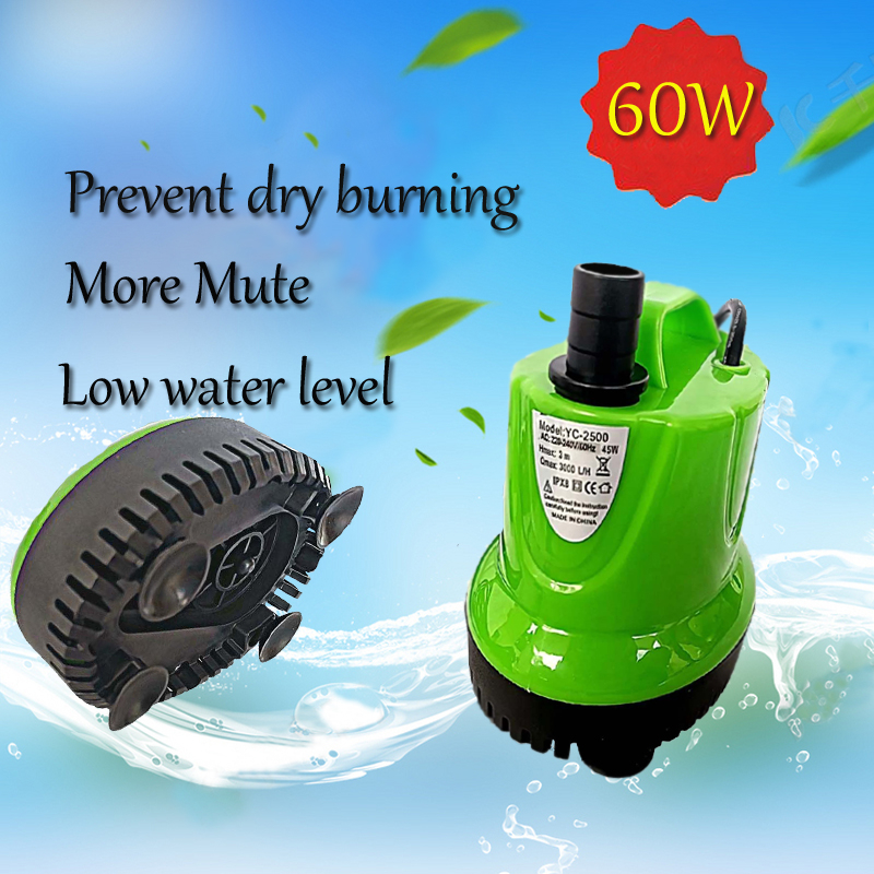 60W Flood Pump Pond and Garden Submersible Pump Pet Fountain Aquarium