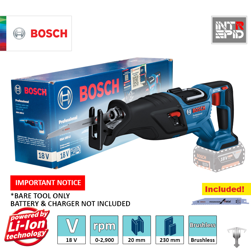 Bosch GSA 185-Li Professional 18 V Brushless Cordless Reciprocating Saw ...