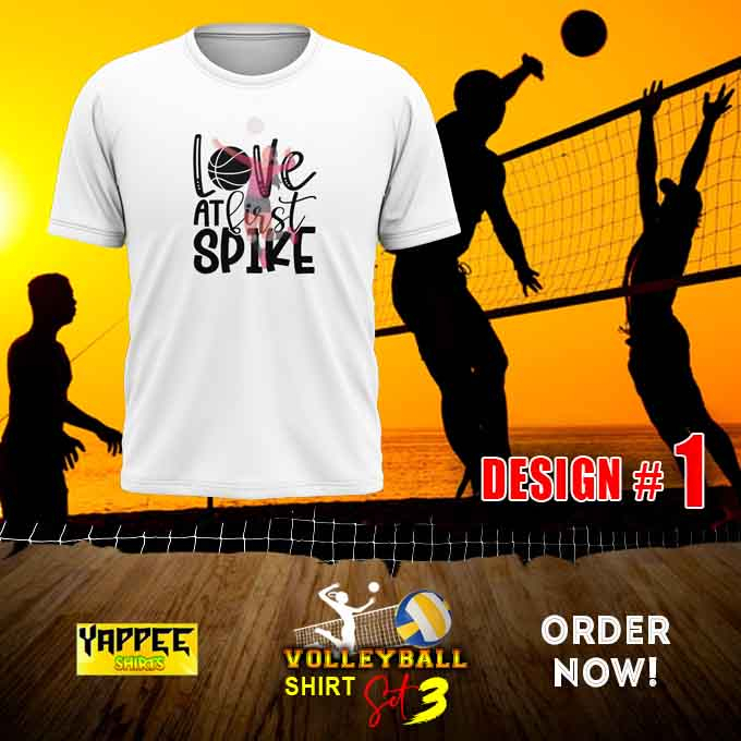 VOLLEYBALL Activewear Drifit Shirts Design Set 3 WHITE Shopee Philippines