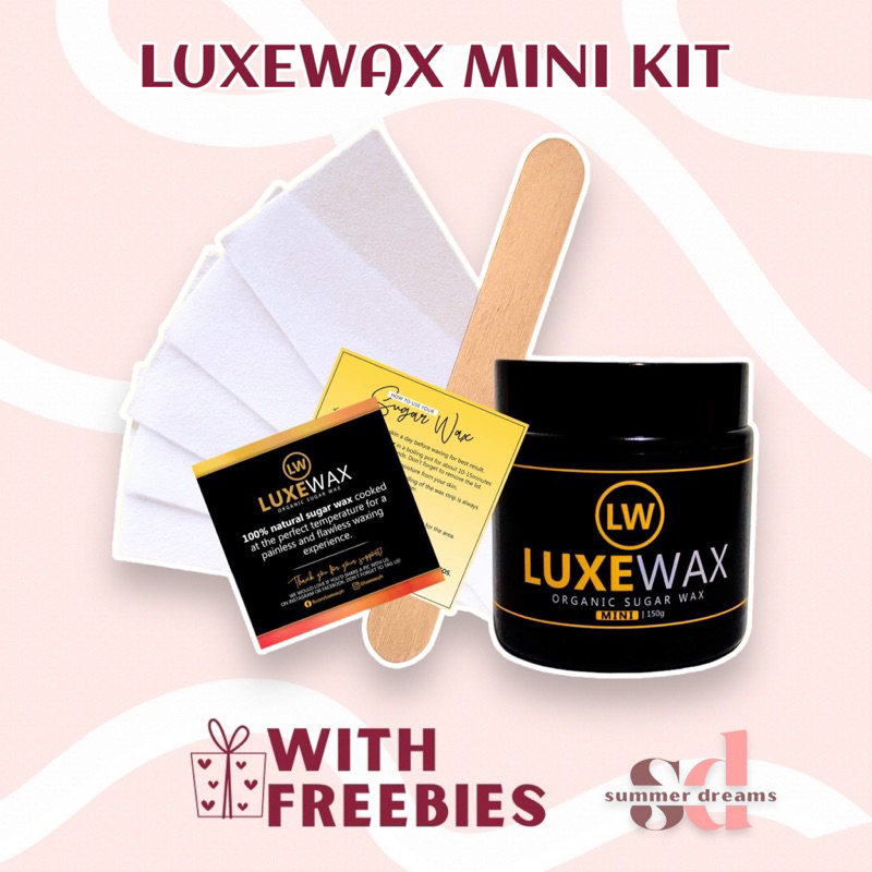 LUXEWAX Mini Kit Organic Sugar Wax Hair Removal With Sunflower Oil Wax