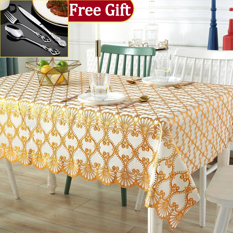 4/6/8/10 Seater Rectangle Table Cloth Waterproof Oil Proof Tablecloth ...